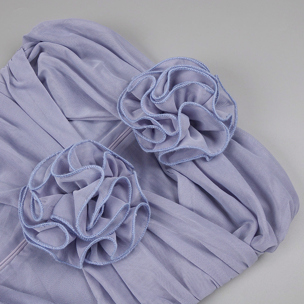 The Azure Bloom Dress - Plume & Peak