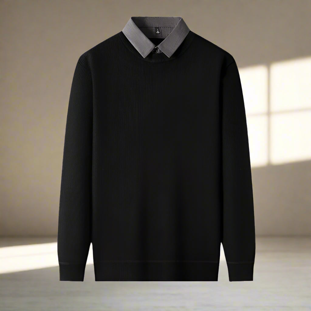 Sophisticated Layered Knit Pullover – Effortless Elegance - Plume & Peak