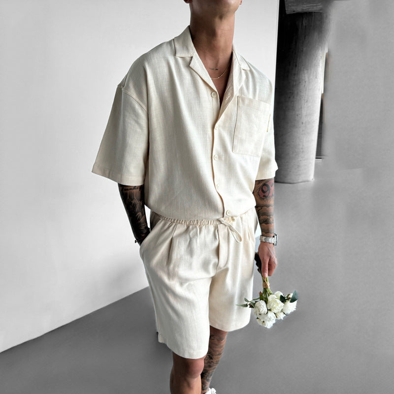 Mens Summer Relaxed Fit Set Shirt Shorts - Plume & Peak