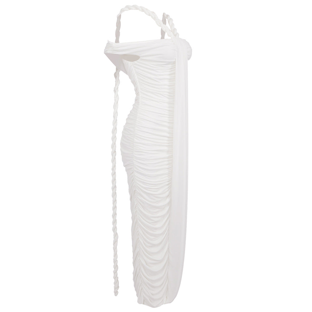 The Celestial Drape Gown – Dual-Tone Elegance - Plume & Peak