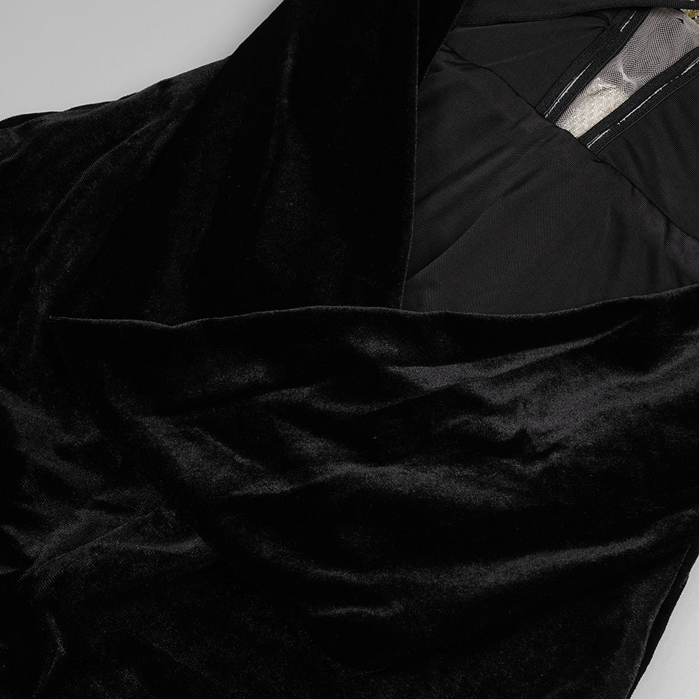 The Noir Bloom Gown with Sculpted Petal Detail - Plume & Peak