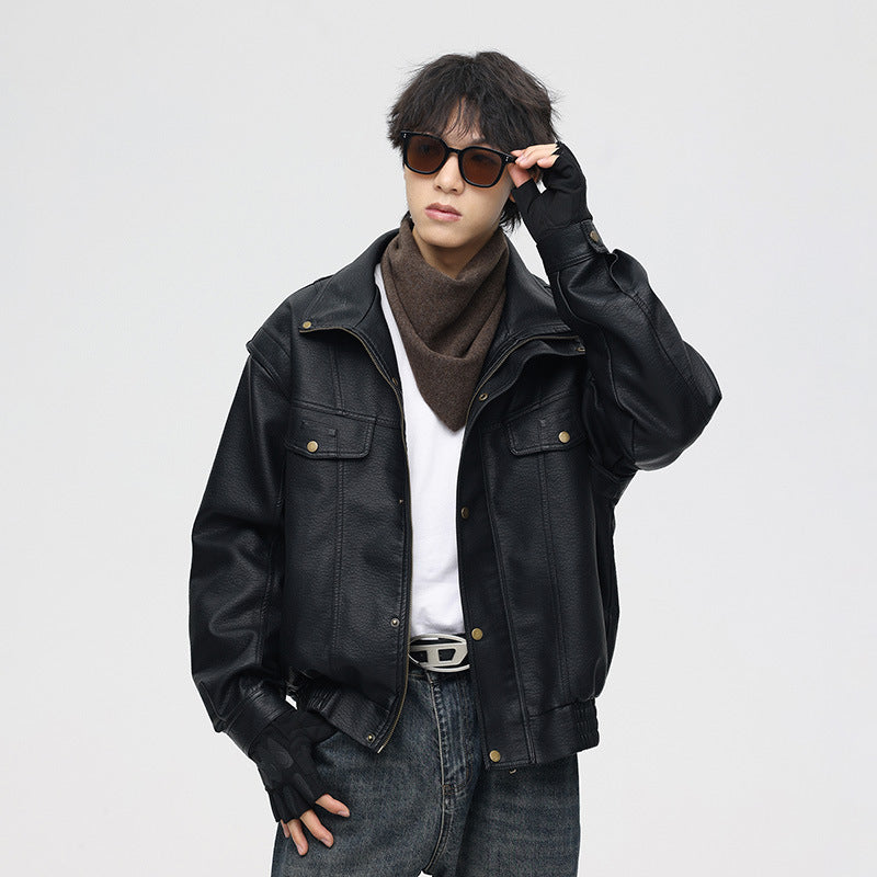 Mens Vintage Style Leather Jacket Autumn Collection - Plume & Peak