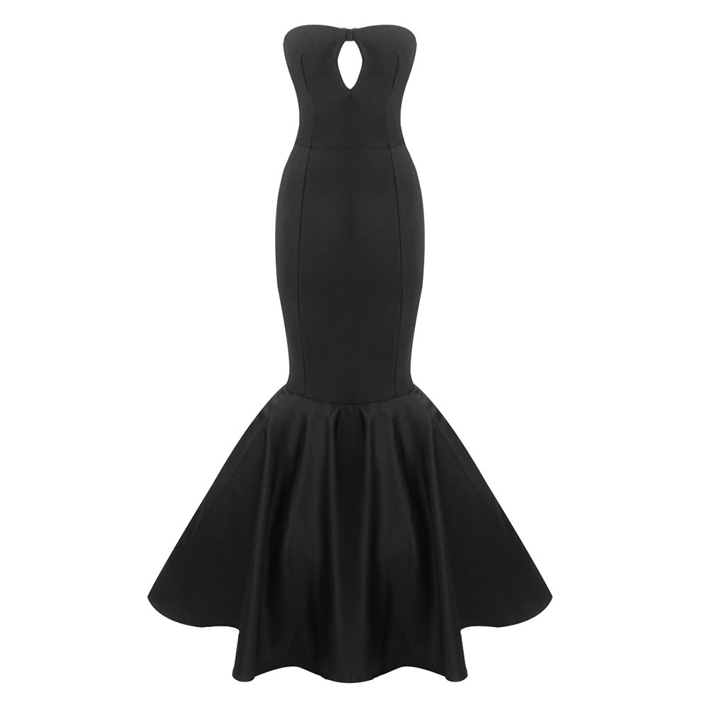 The Midnight Muse Gown – Strapless Black Mermaid Silhouette - Plume & Peak