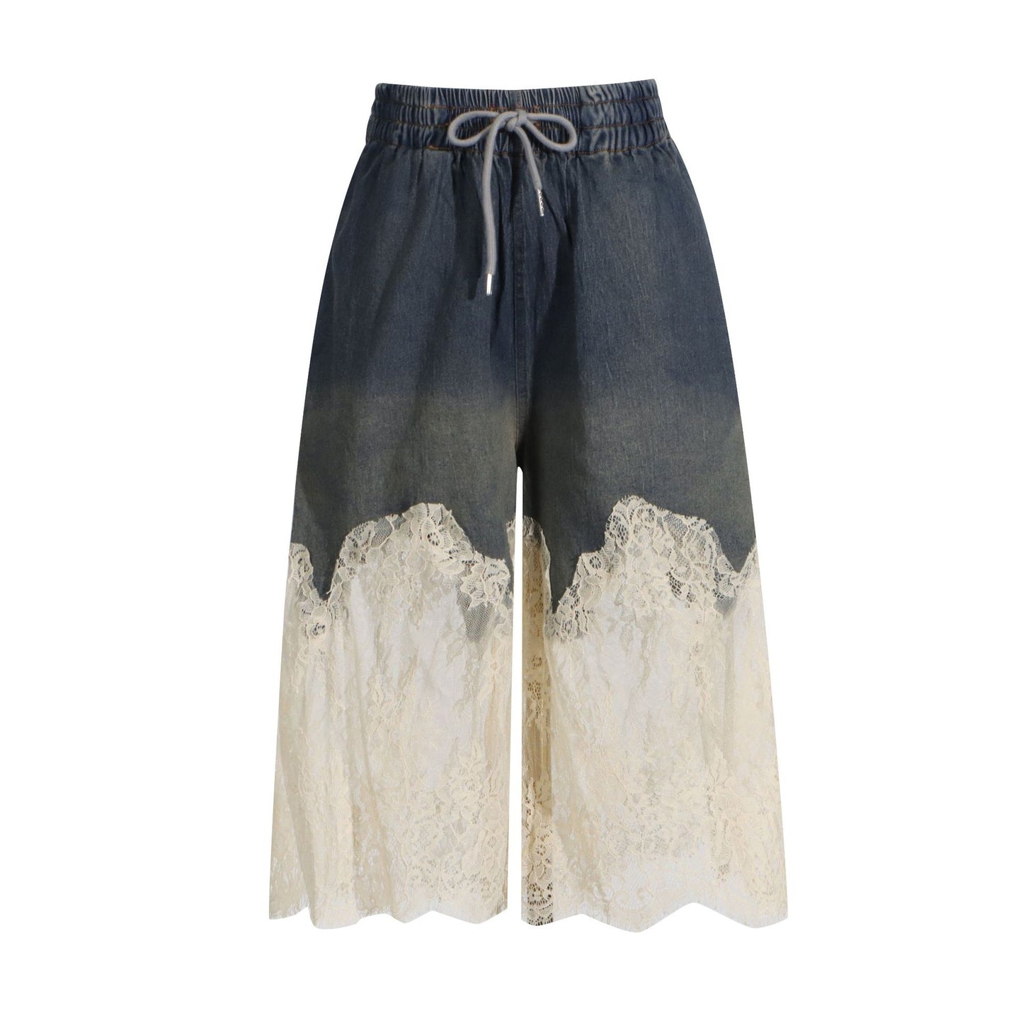 Spring Summer Lace Top Denim Shorts Set - Plume & Peak