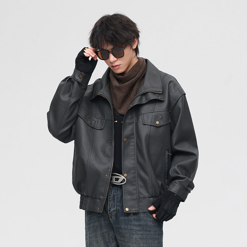 Mens Vintage Style Leather Jacket Autumn Collection - Plume & Peak