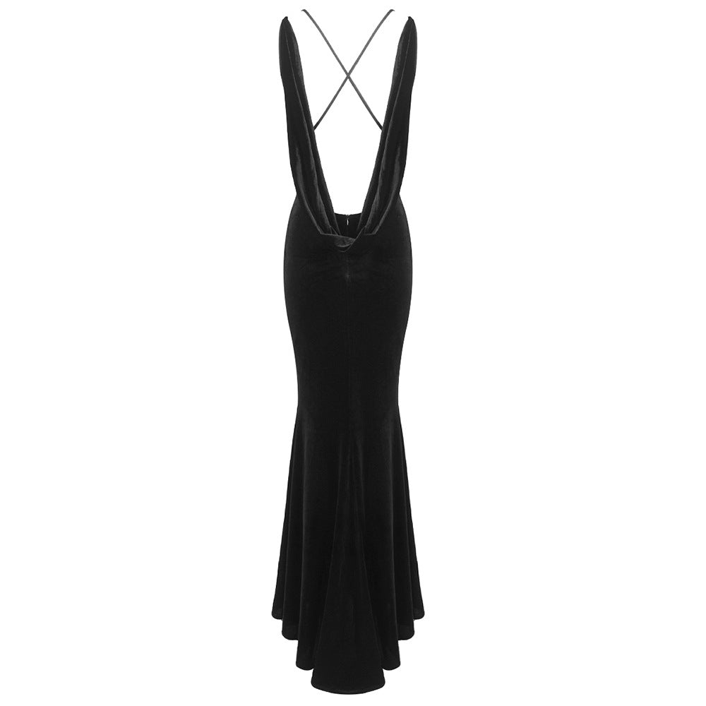 The Noir Bloom Gown with Sculpted Petal Detail - Plume & Peak