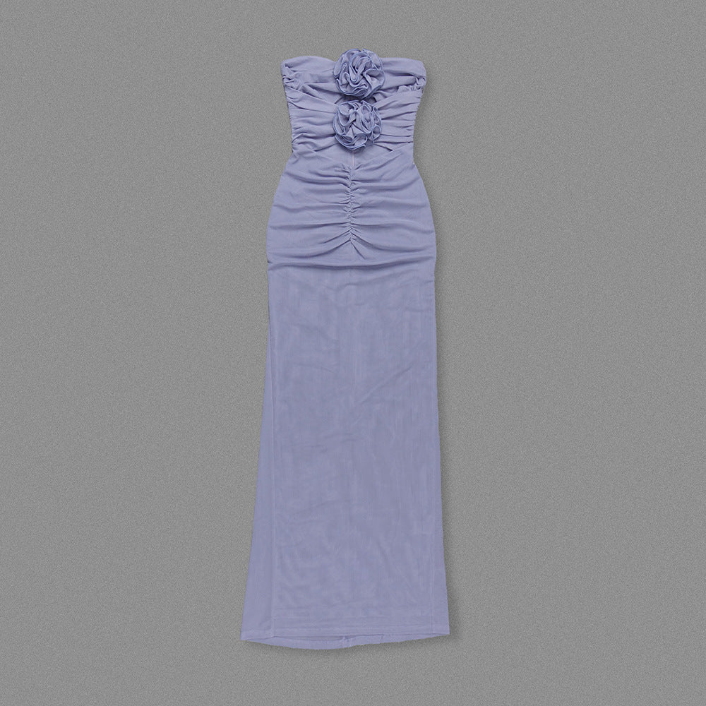 The Azure Bloom Dress - Plume & Peak