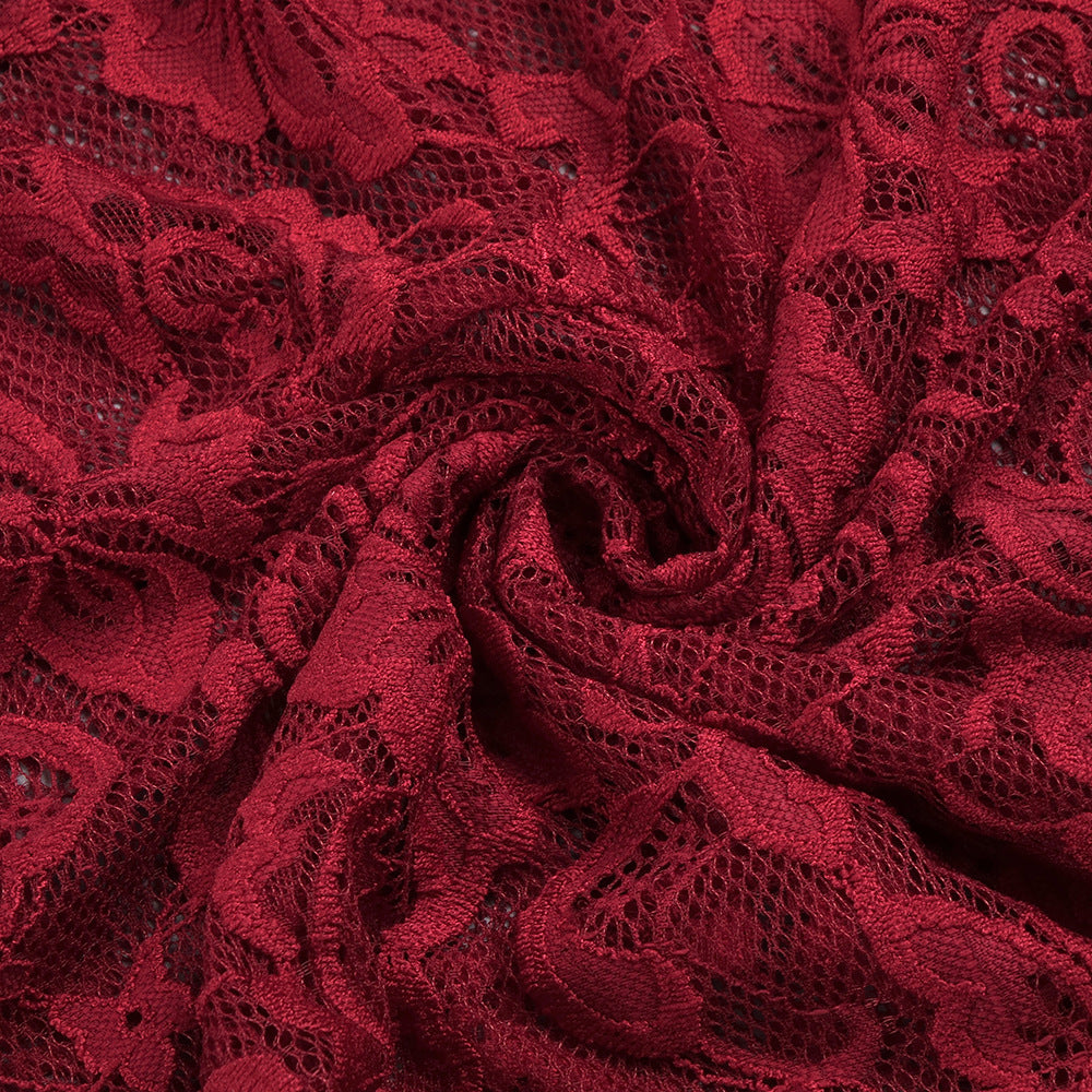 The Plume & Peak Carmine Reverie Lace Gown - Plume & Peak
