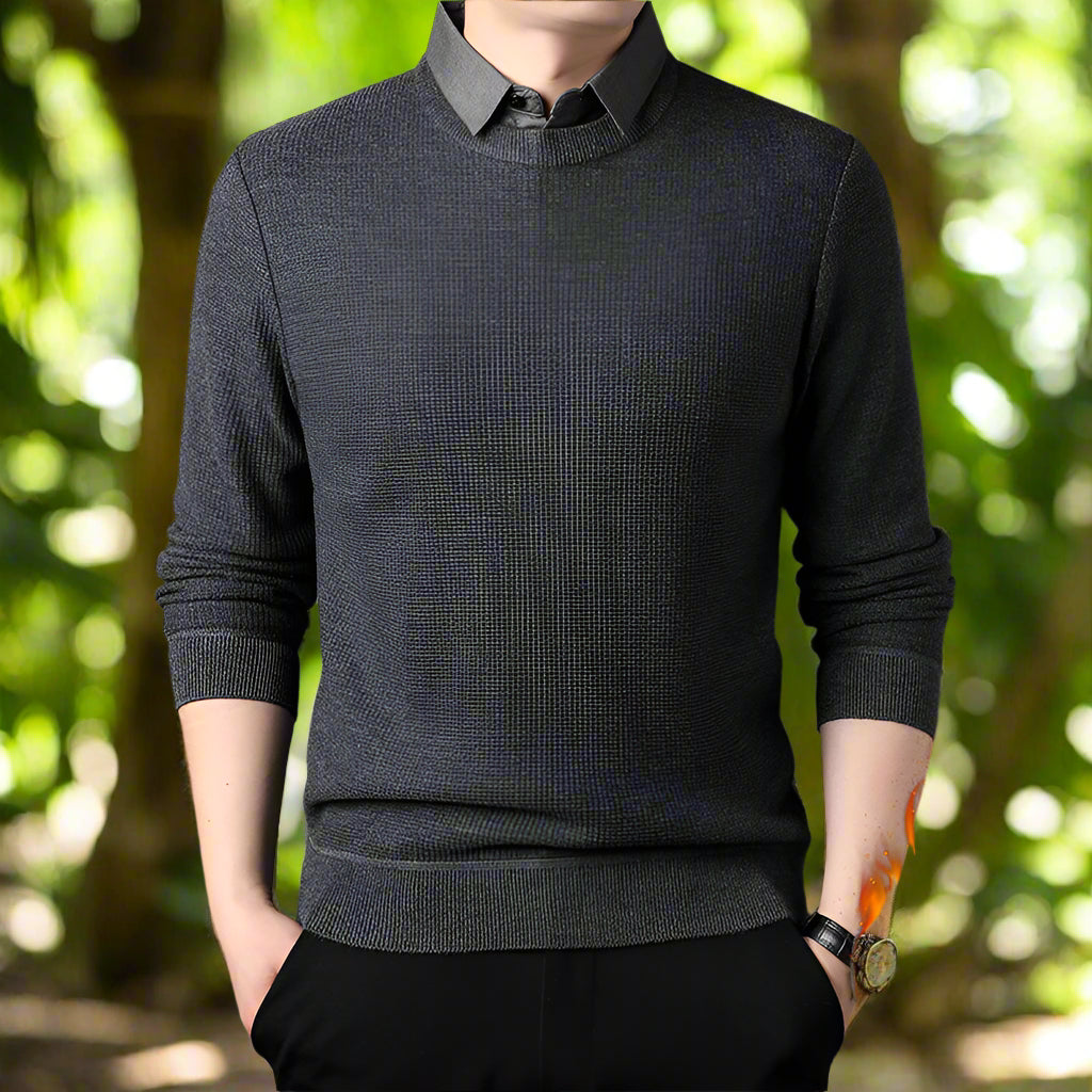 Sophisticated Layered Knit Pullover – Effortless Elegance - Plume & Peak