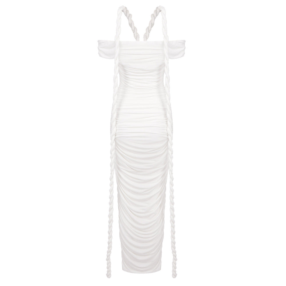 The Celestial Drape Gown – Dual-Tone Elegance - Plume & Peak