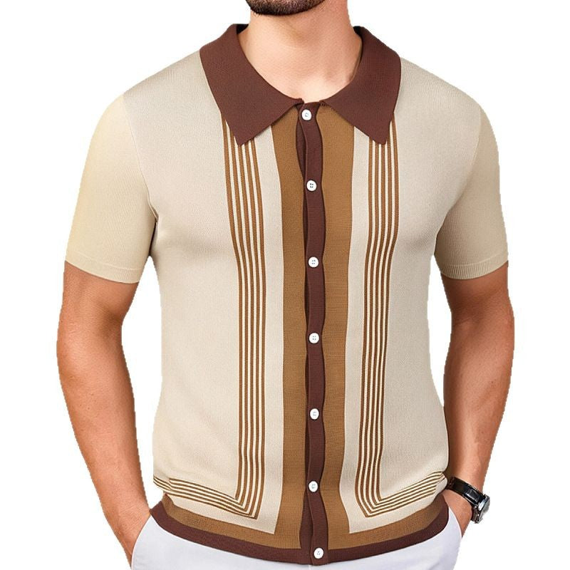 Men’s Striped Knit Polo – The Ultimate Summer Essential for Effortless Style - Plume & Peak