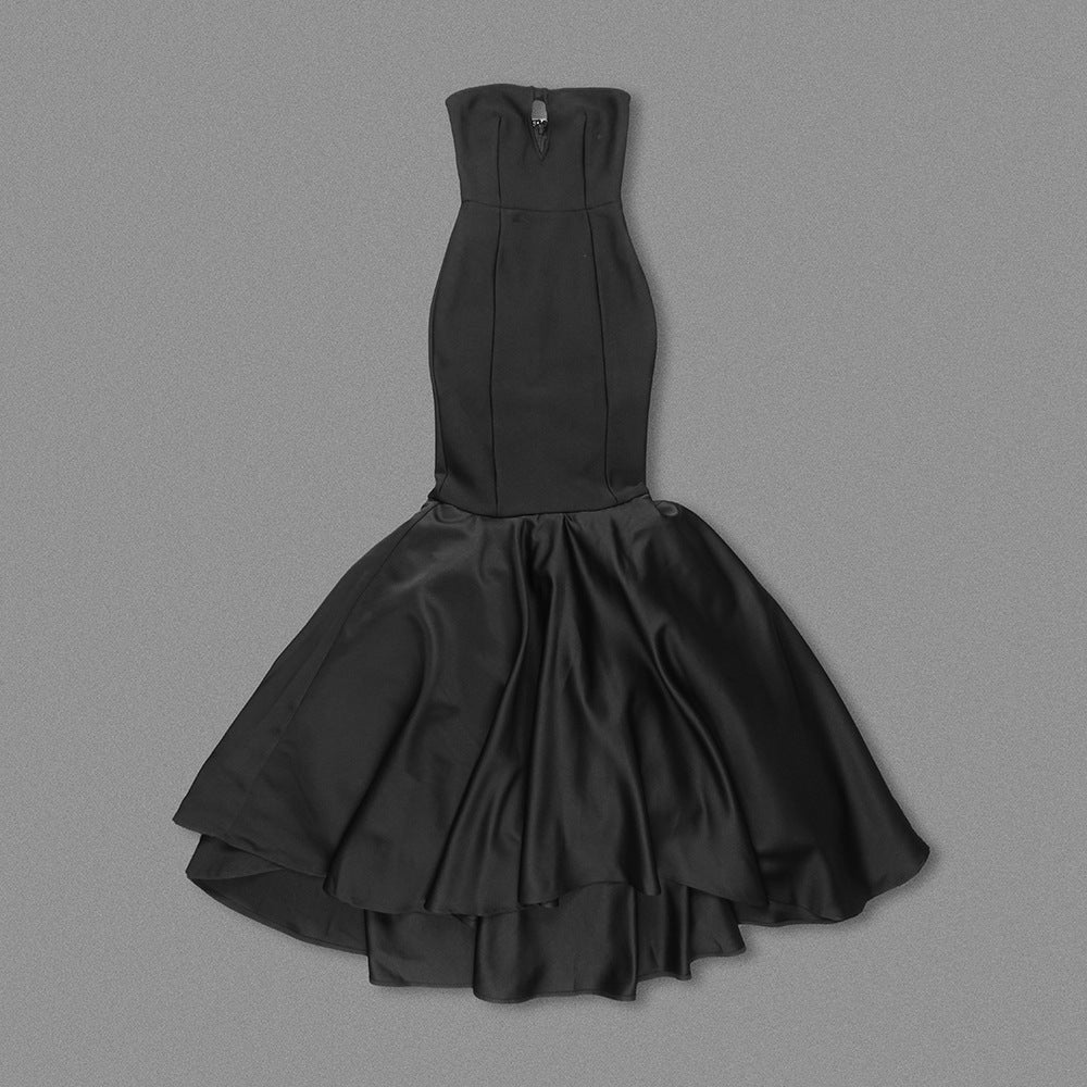 The Midnight Muse Gown – Strapless Black Mermaid Silhouette - Plume & Peak