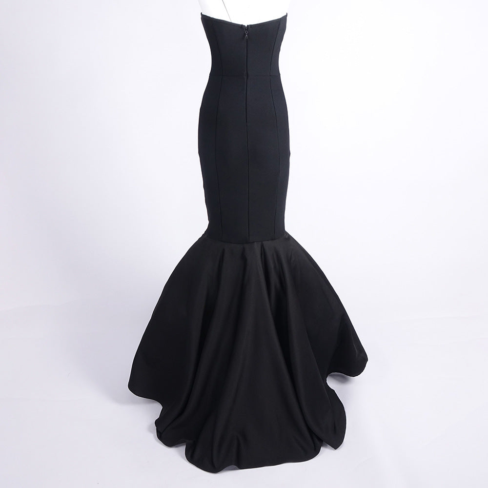 The Midnight Muse Gown – Strapless Black Mermaid Silhouette - Plume & Peak