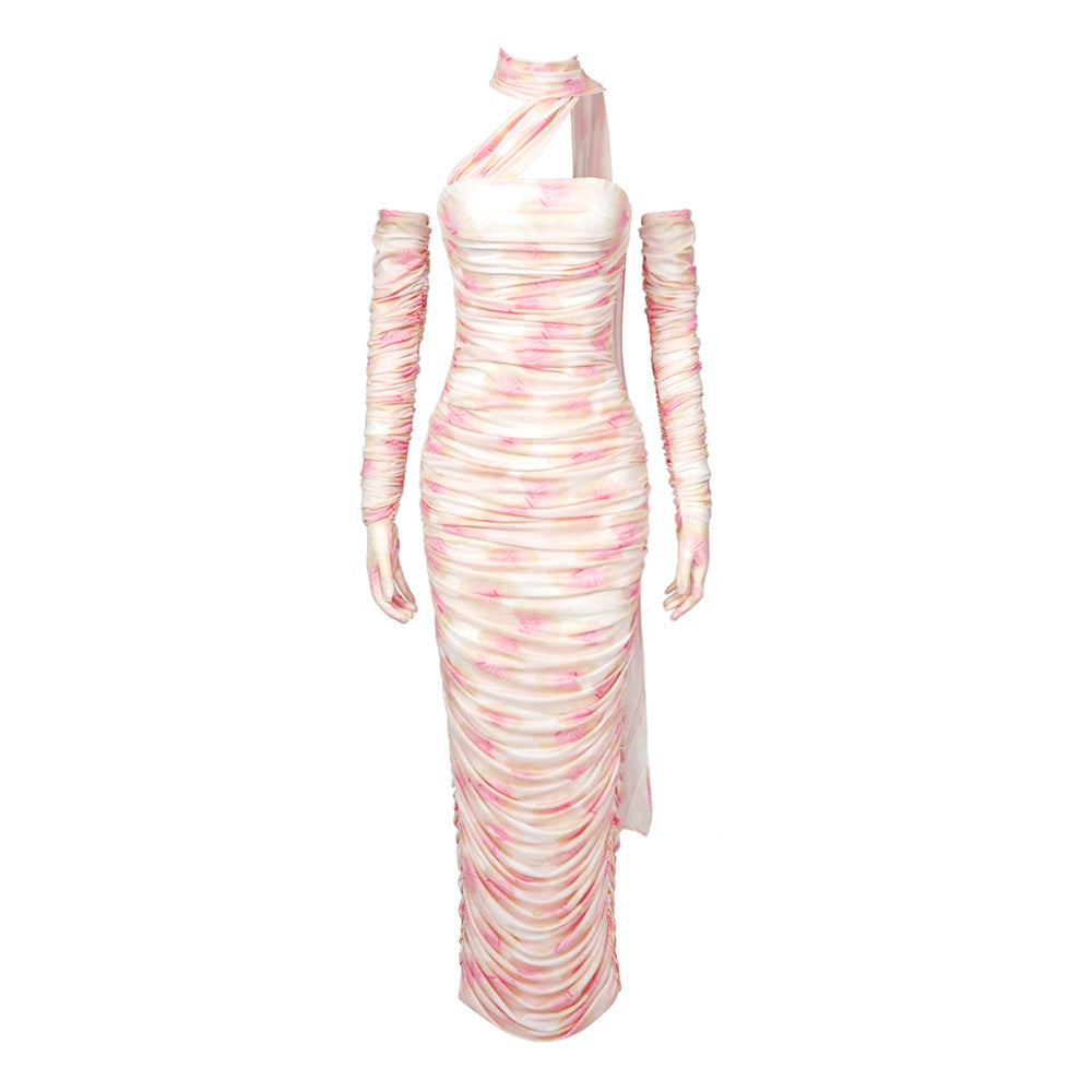 The Rosé Veil Gown – Petal Blush Edition - Plume & Peak