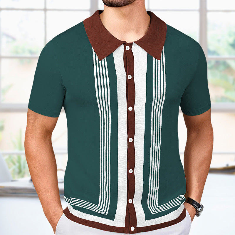 Men’s Striped Knit Polo – The Ultimate Summer Essential for Effortless Style - Plume & Peak
