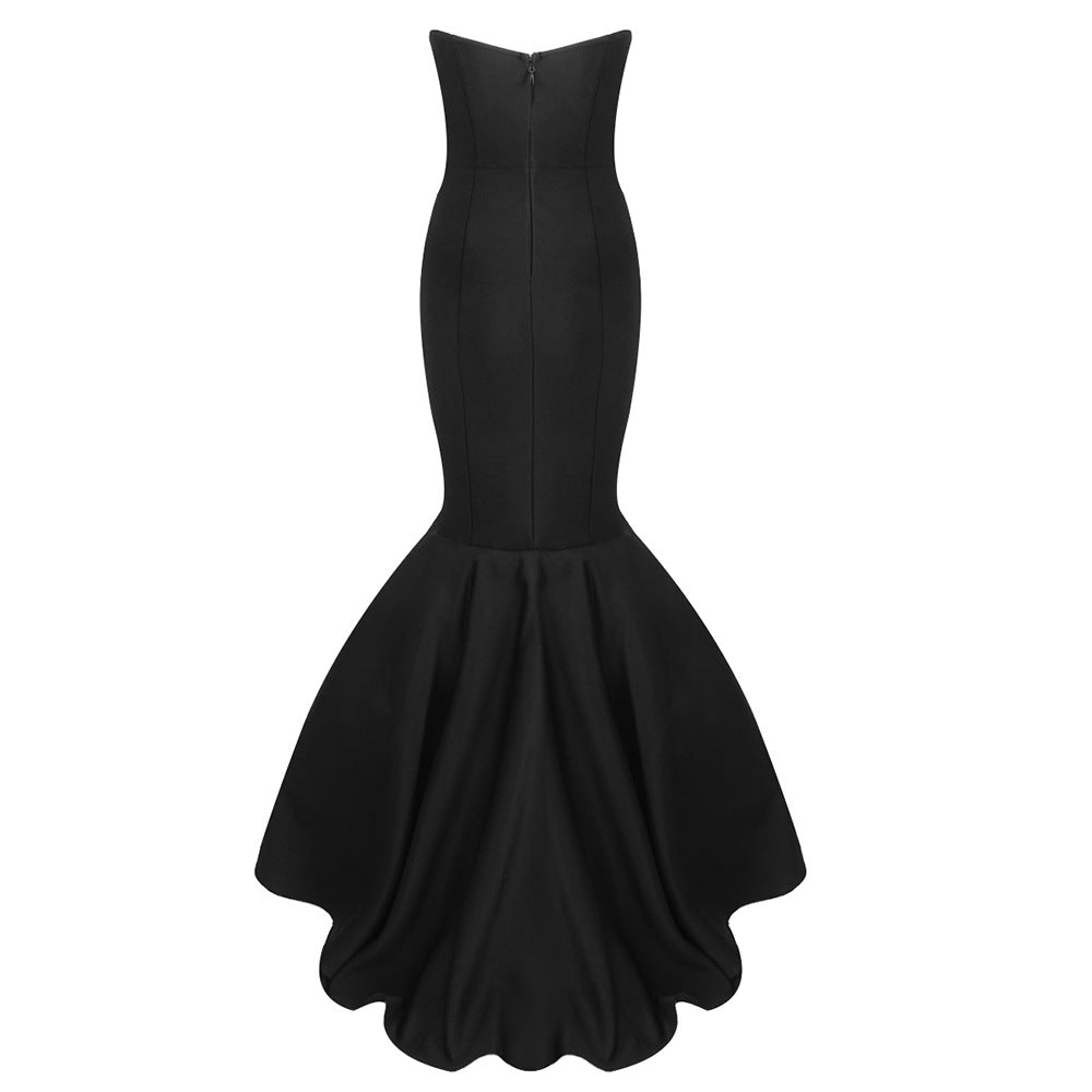 The Midnight Muse Gown – Strapless Black Mermaid Silhouette - Plume & Peak