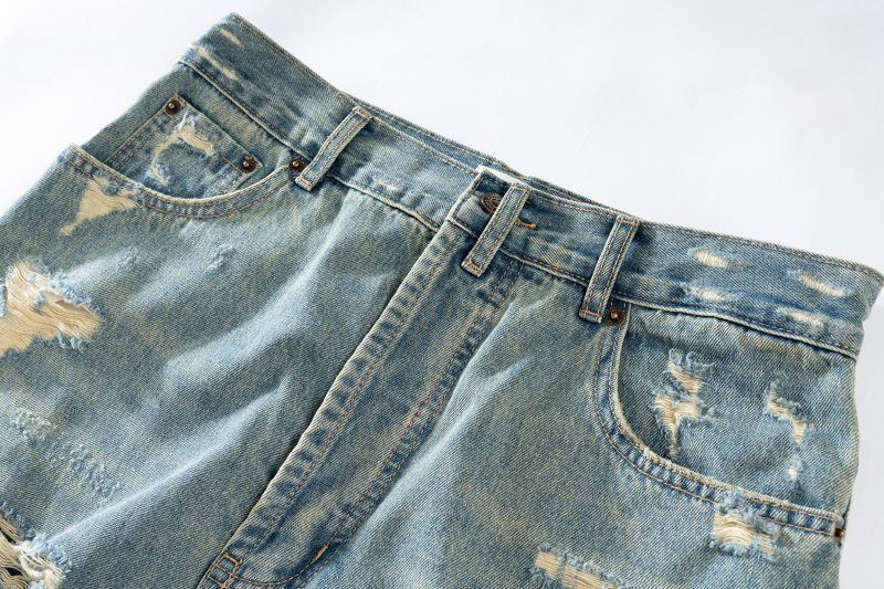 Distressed Ripped Frayed Hem Jeans Edgy Street Style - Plume & Peak