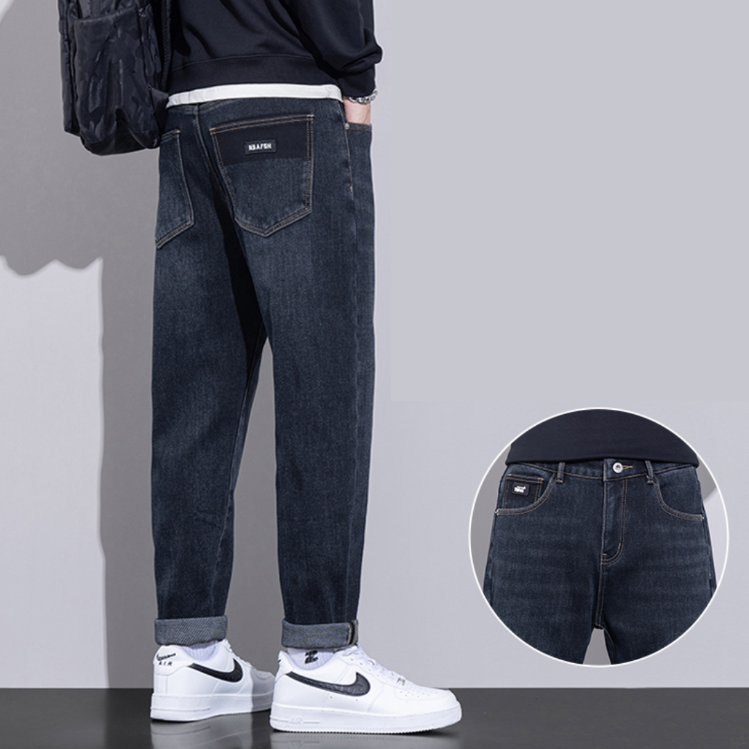 Mens 2024 FleeceLined Relaxed Fit Jeans - Plume & Peak