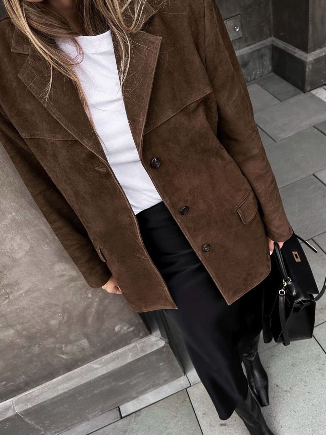 Lapel Collar Button Up Jacket - Plume & Peak