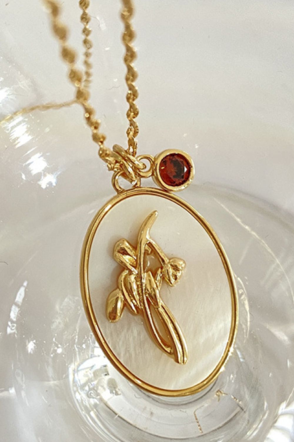 Flower Shell Pendant Copper Necklace - Plume & Peak