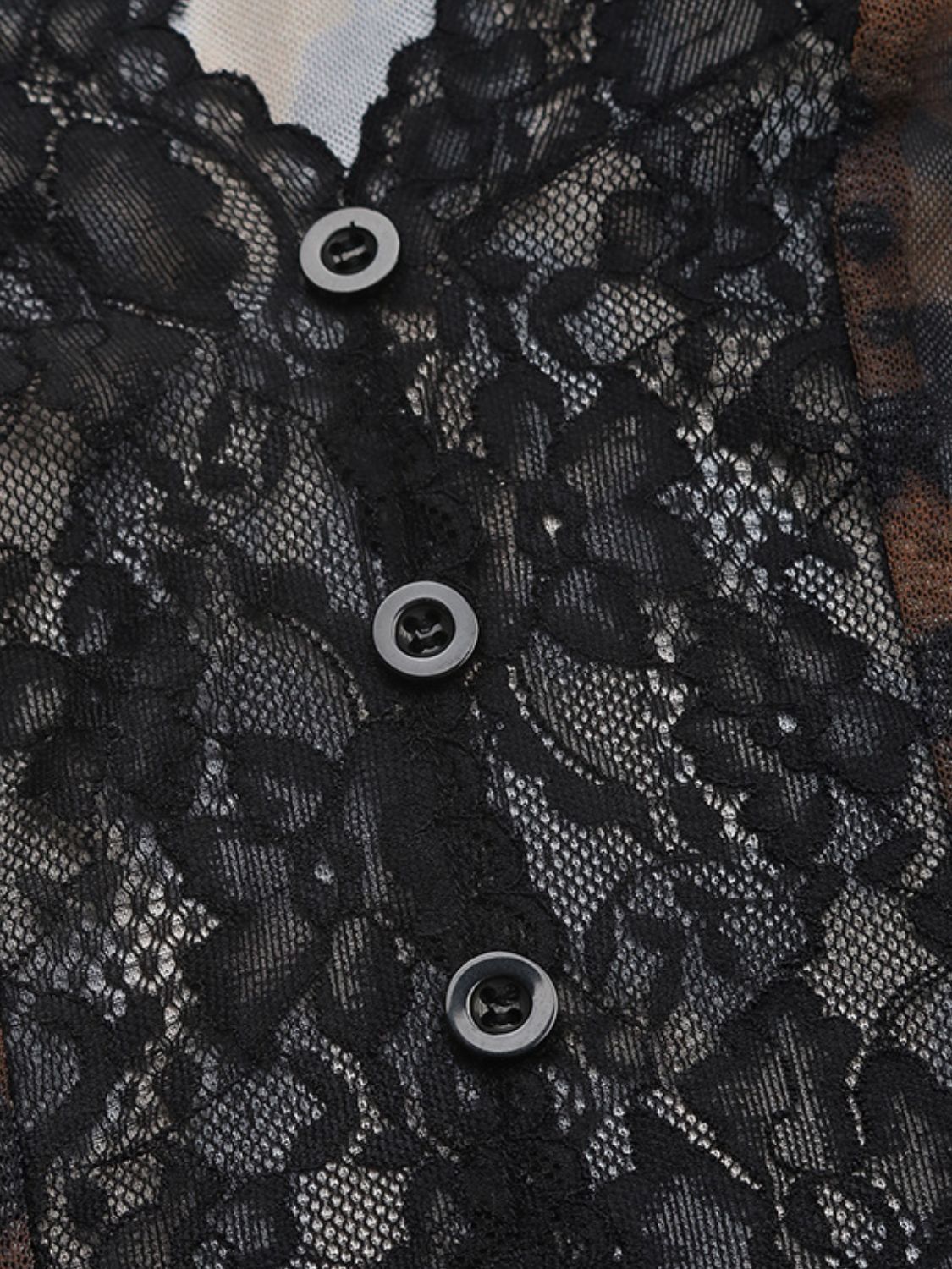 Leopard Lace V-Neck Bodysuit | Sheer, Stretchy & Statement-Making - Plume & Peak