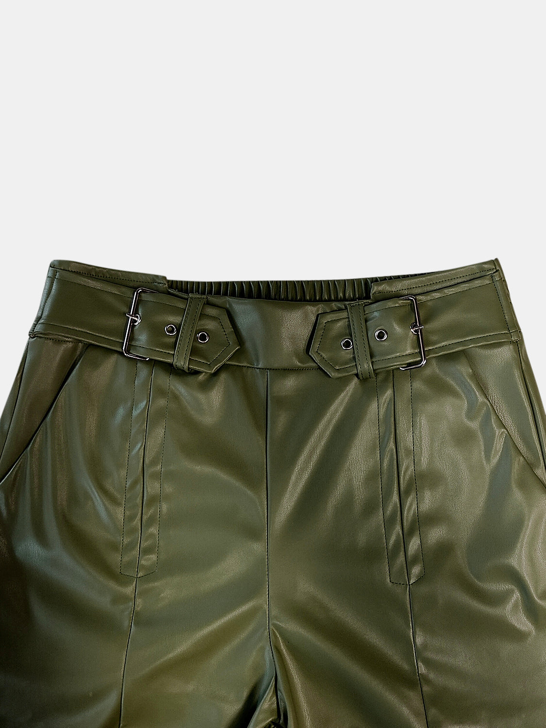 Half Elastic Waist Wide Leg Pants - Plume & Peak