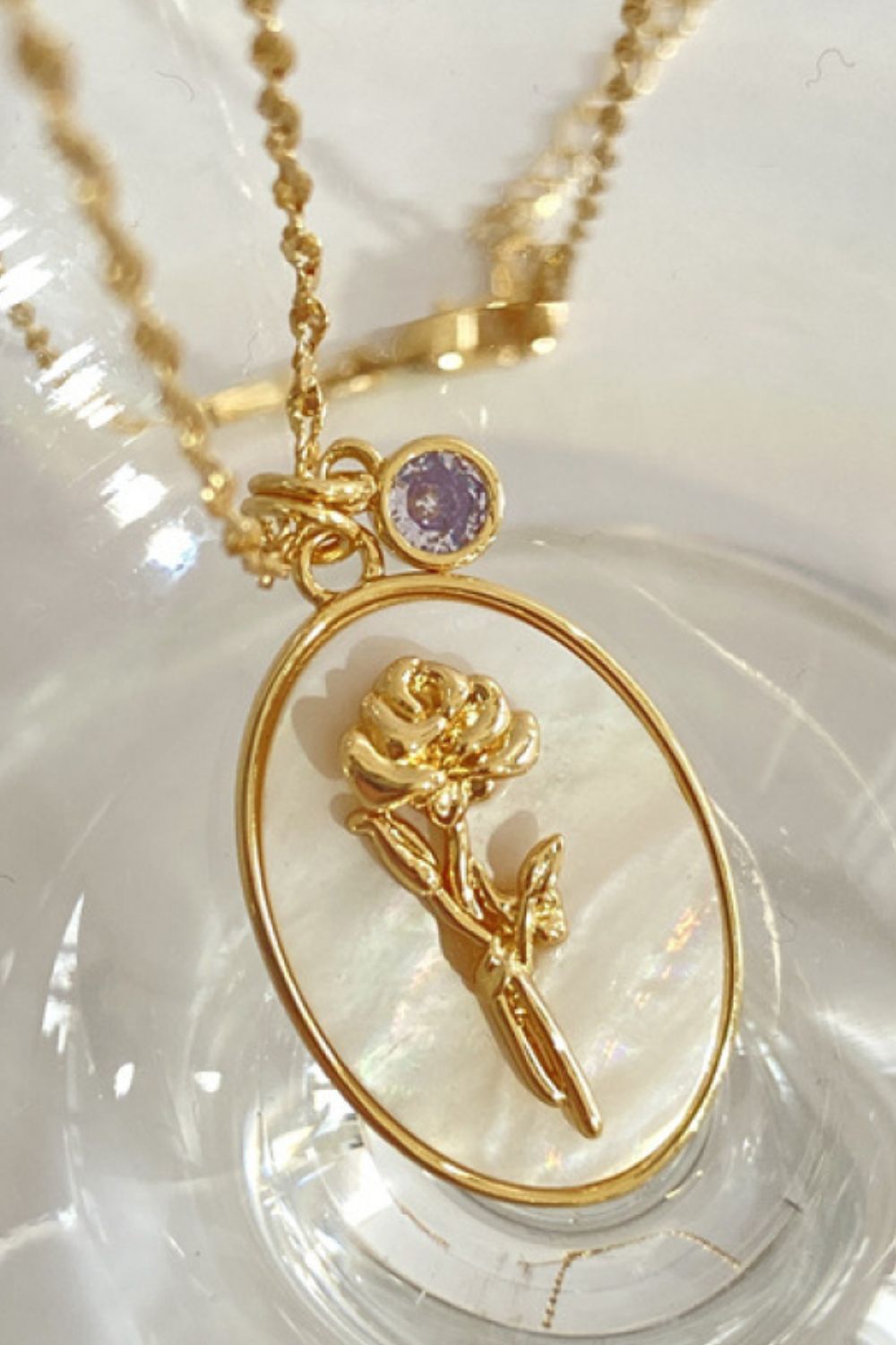 Flower Shell Pendant Copper Necklace - Plume & Peak