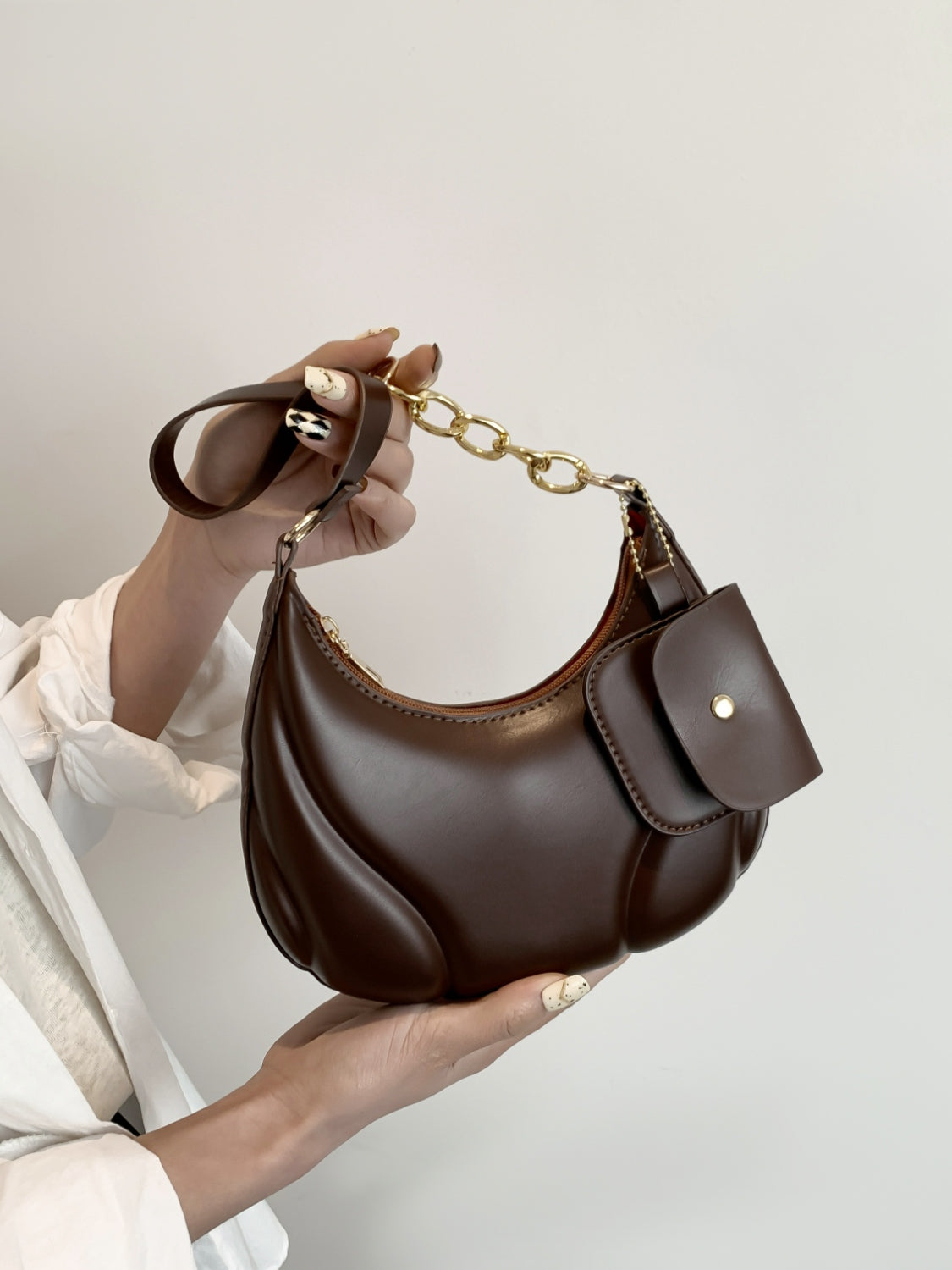 PU Leather Shoulder Bag with EarPods Bag - Plume & Peak