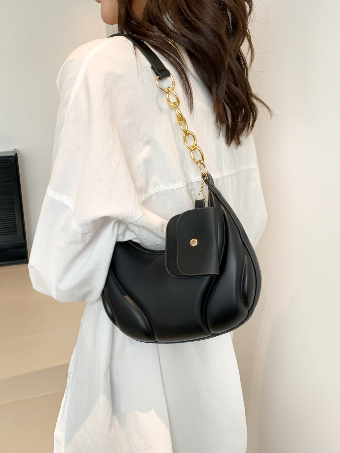 PU Leather Shoulder Bag with EarPods Bag - Plume & Peak