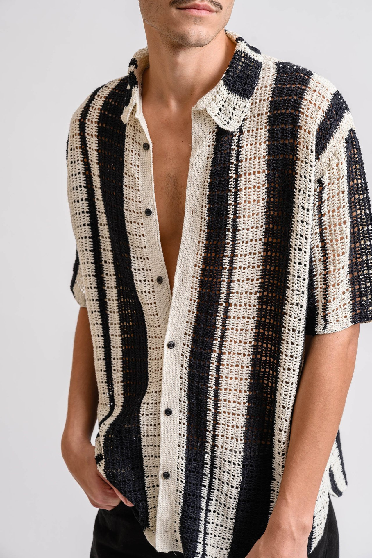 Striped Patchwork Cardigan Shirt Trendy Summer Style - Plume & Peak
