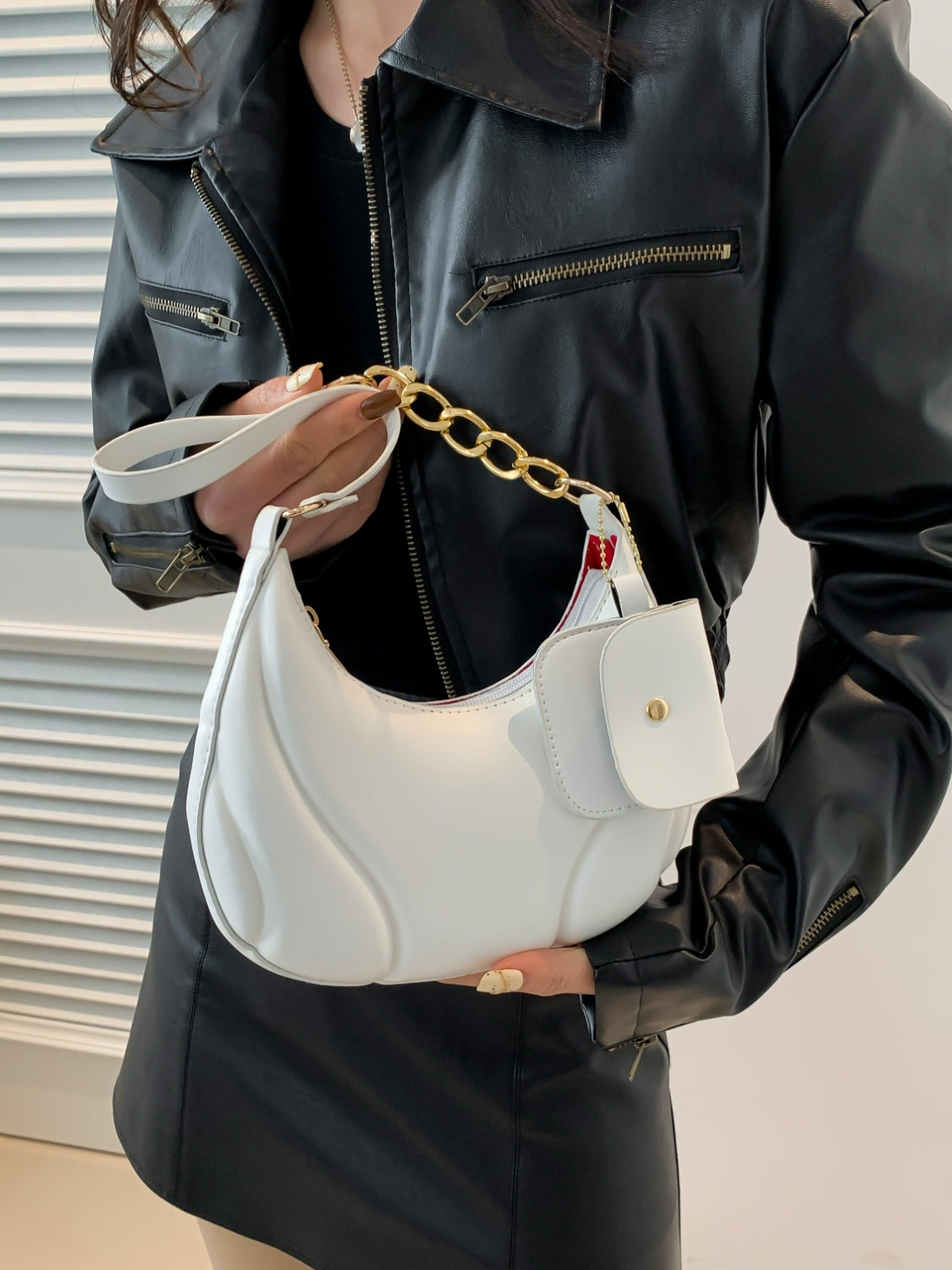 PU Leather Shoulder Bag with EarPods Bag - Plume & Peak