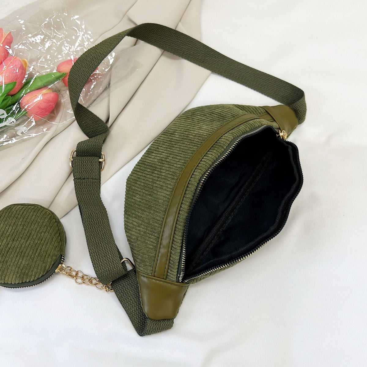 Small Corduroy Sling Bag - Plume & Peak