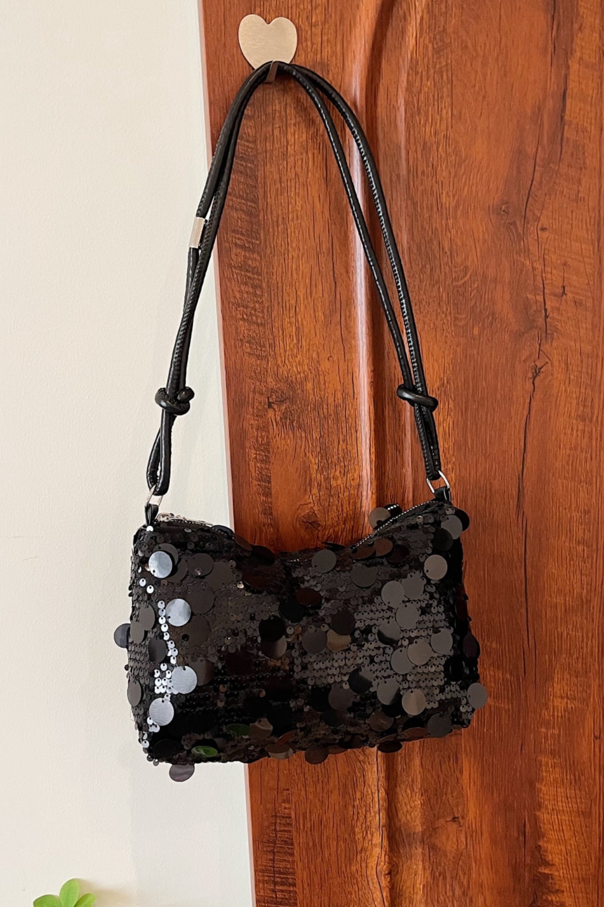 Sequin Knotted Straps Shoulder Bag - Plume & Peak