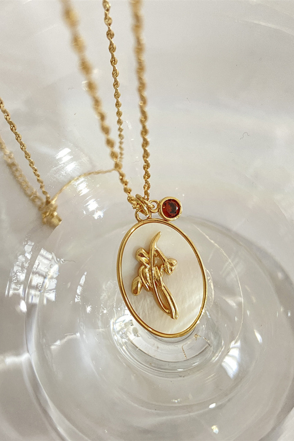 Flower Shell Pendant Copper Necklace - Plume & Peak