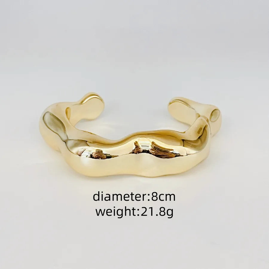 Exaggerated Simple Style Geometric 18K Gold Plated Silver Plated CCB Bangles Wholesale - Plume & Peak