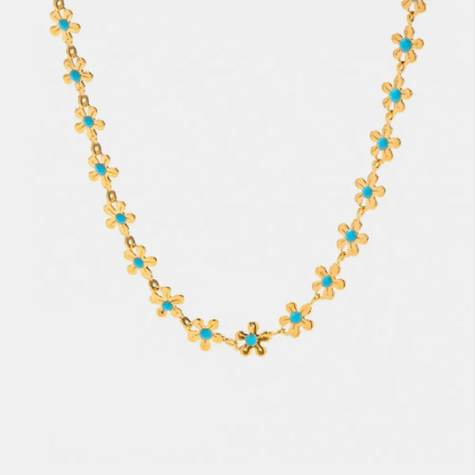 Titanium Steel Drip Oil Flower Necklace - Plume & Peak