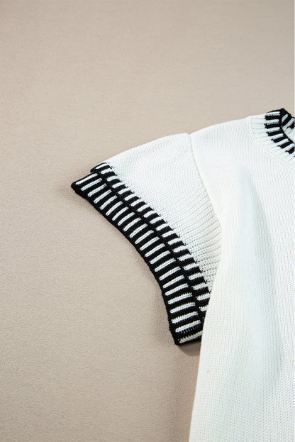 Round Neck Short Sleeve Knit Top - Plume & Peak