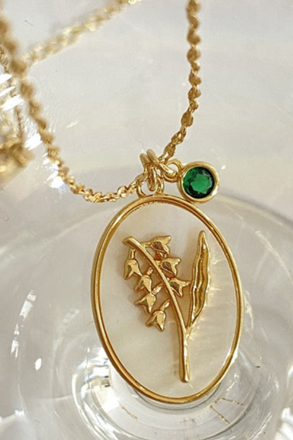 Flower Shell Pendant Copper Necklace - Plume & Peak