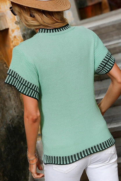 Round Neck Short Sleeve Knit Top - Plume & Peak