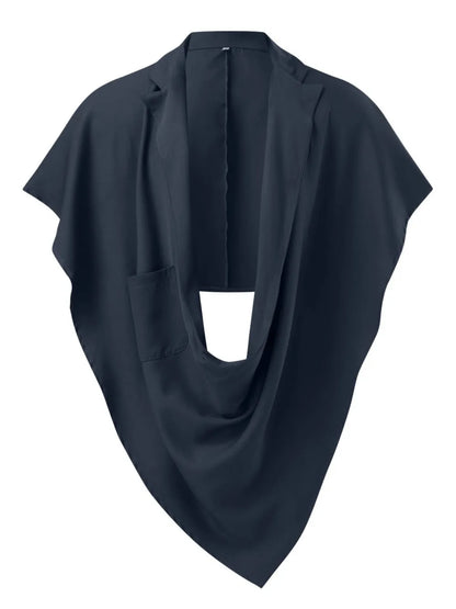 Men's Full Size Pocket Patched Draped Asymmetrical Hem Cape Plus Size - Plume & Peak