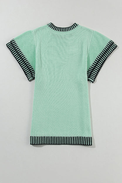 Round Neck Short Sleeve Knit Top - Plume & Peak
