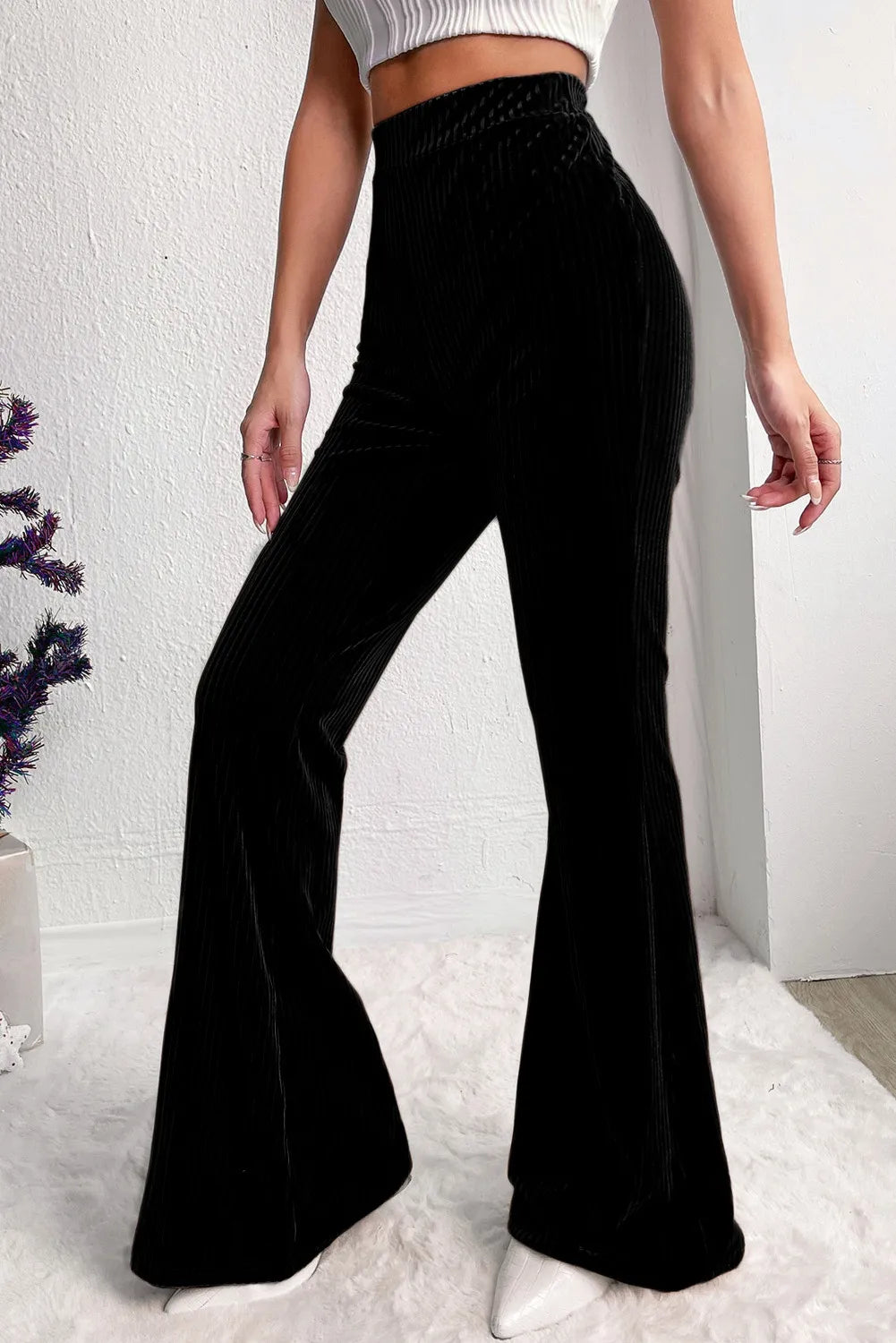 High Waist Bootcut Pants - Plume & Peak