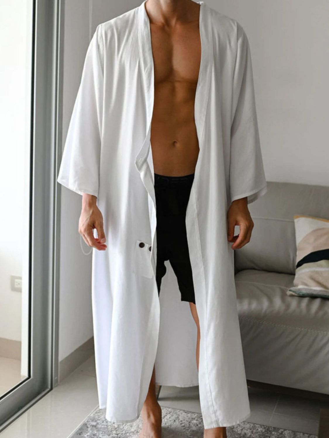 Men’s Luxe Relaxed Fit Button-Up Cover-Up | Effortlessly Stylish, Full-Size Lightweight Shirt - Plume & Peak