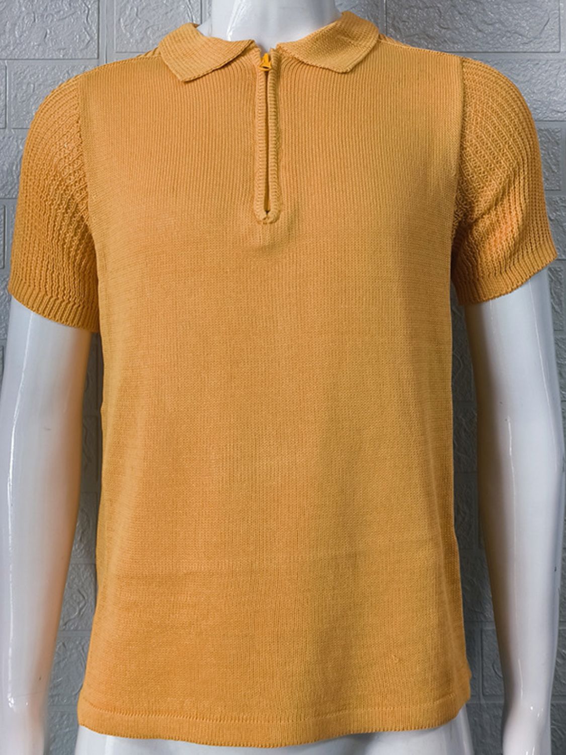 Men’s Quarter-Zip Knit Polo – Effortless Style, Smart Casual Look - Plume & Peak