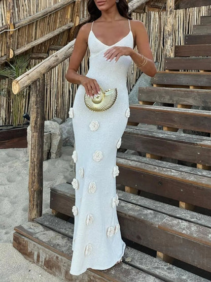 Flower Maxi Sweater Cami Dress - Plume & Peak