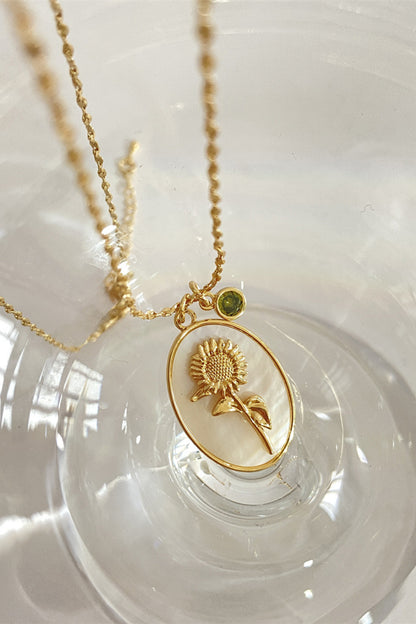 Flower Shell Pendant Copper Necklace - Plume & Peak