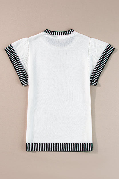 Round Neck Short Sleeve Knit Top - Plume & Peak