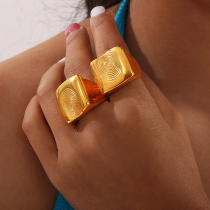 Titanium Steel Fingerprint Signet Ring - Plume & Peak