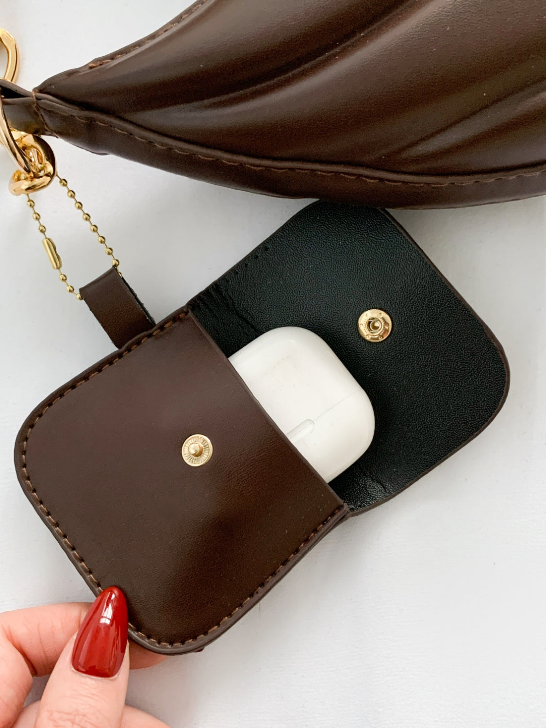 PU Leather Shoulder Bag with EarPods Bag - Plume & Peak