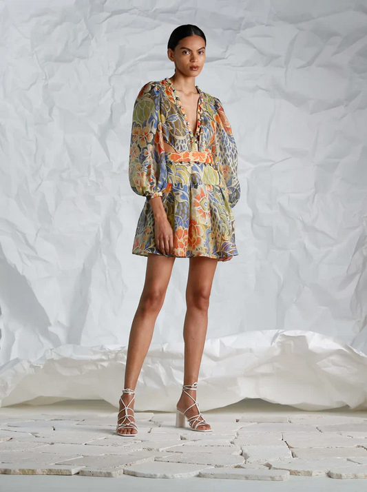 Vintage Floral VNeck Spring Dress for Women - Plume & Peak
